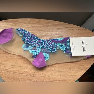 Sock Candy Sheer Aquamarine Peacock Crew Socks